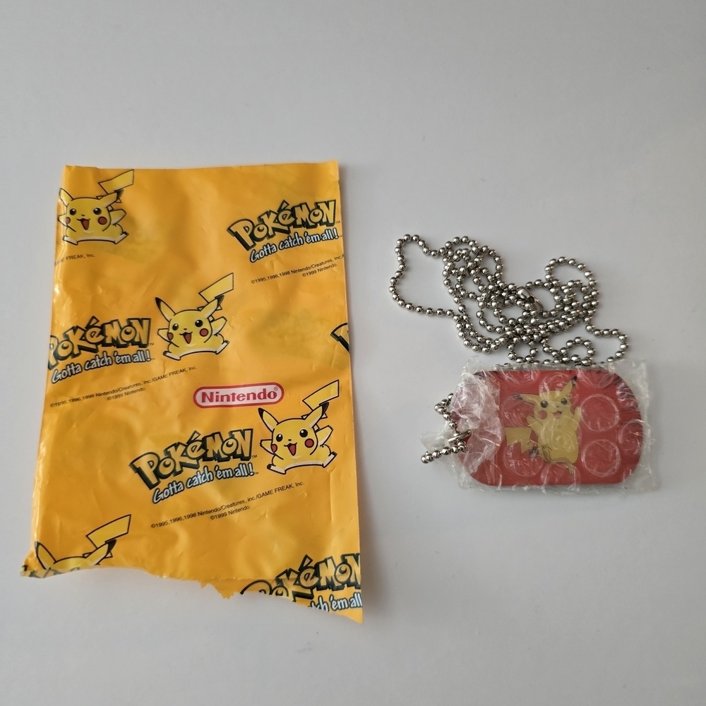 Pokemon Pikachu Dog Tag Necklace